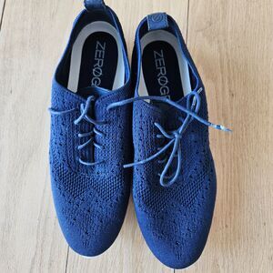Cole Haan Womens Zerogrand Running Shoes Navy Blue W06730 Low Top Lace Up‎ 9B